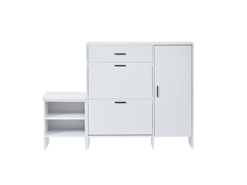  Portemanteau avec banc et rangement 140 x 200 cm en mdf blanc  - Conforama R
