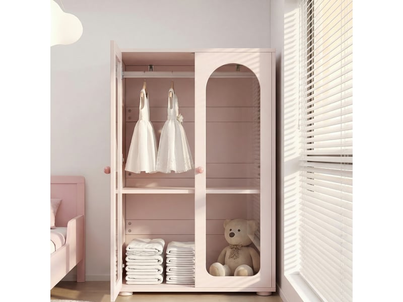  Armoire — rose poudré — 80 × 50 × 120 cm — 2 portes  - Conforama D
