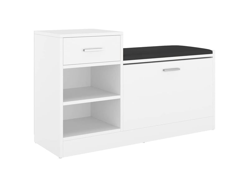  Banc à chaussures, meuble à chaussures blanc 94,5x31x57 cm bois d'ingénierie  - Conforama A