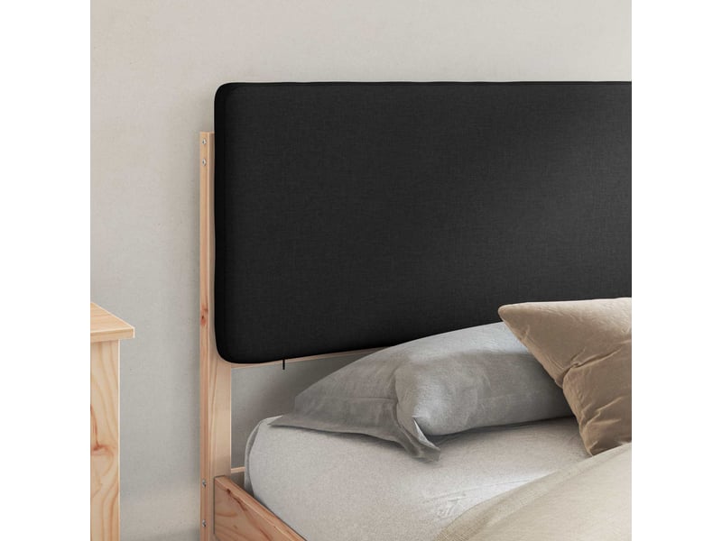  Lit double- lit adulte -  cadre de lit avec tête de lit rembourrée noir 180 x 200 cm  - Conforama B