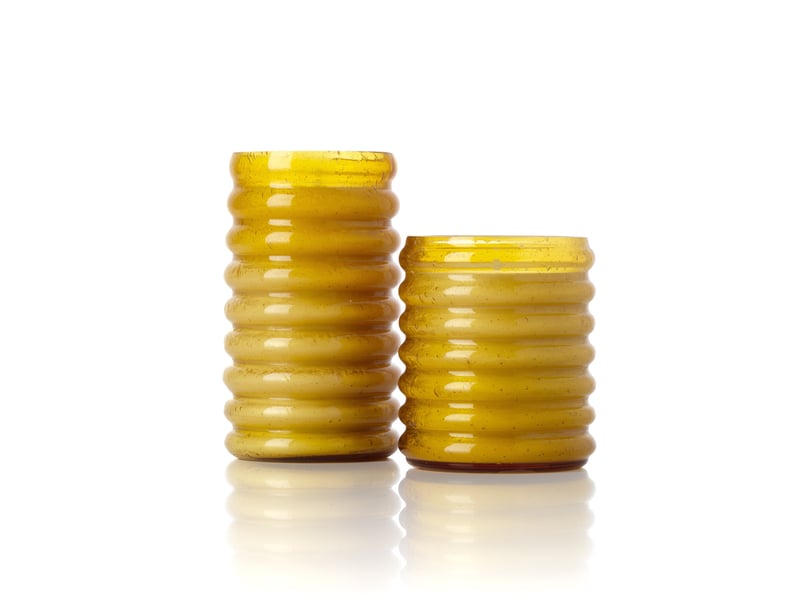  Le pot à bougie golden hive - miel - haut  - Conforama C