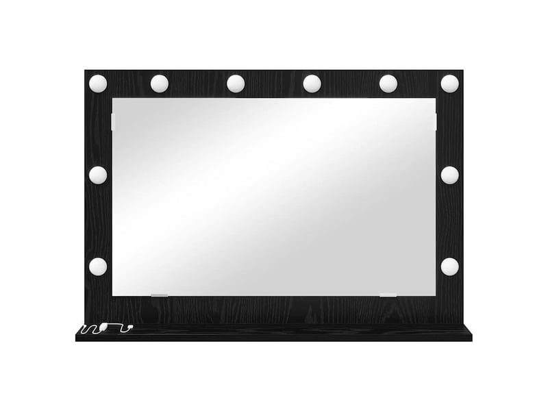 Miroir de vanité, miroir de coiffeuse chêne noir 80 x 15 x 18 cm rectangulaire cf62765  - Conforama D