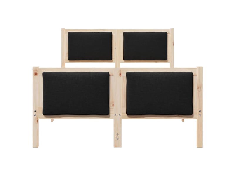  Lit double- lit adulte -  cadre de lit avec tête de lit noir 120 x 190 cm tissu  - Conforama D
