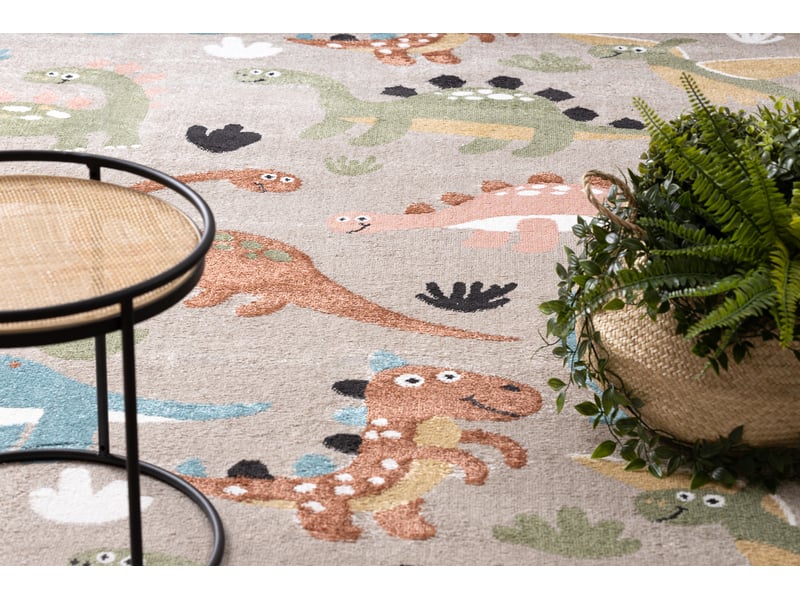  Tapis fun dino pour enfants dinosaures beige  240x330 cm  - Conforama E