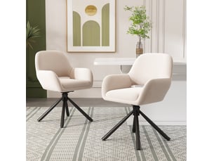 Chaise de salle à manger pivotante avec accoudoirs, lot de 4, design moderne en velours et métal beige