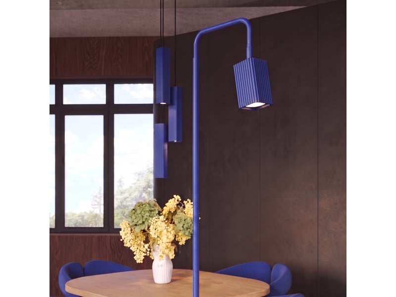  Lampadaire rayo 1 outremer aluminium moderne 160x30x30cm SL.3216 - Conforama D