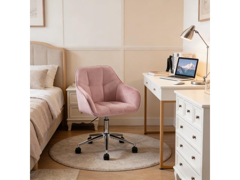 Chaise de bureau classique pivotante, fauteuil maquillage confortable pour intérieur - Conforama B