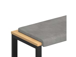 Coussin de banc, coussin d'assise, coussin de canapé velours gris clair profondeur 35 cm cf53903