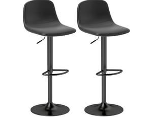tabouret de bar assise réglable en hauteur HAUSS SPOLE - noir hauteur d'assise 58 cm vendu Par paire