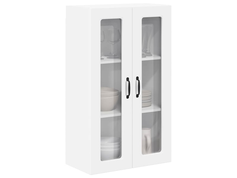 Meuble mural de cuisine, cabinet en verre mural blanc 60x31x100cm shl2165  - Conforama C