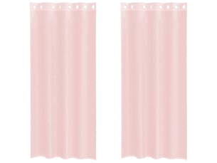Lot de 2 rideaux en voile, voilages avec œillets rose clair 140x245 cm cf44404