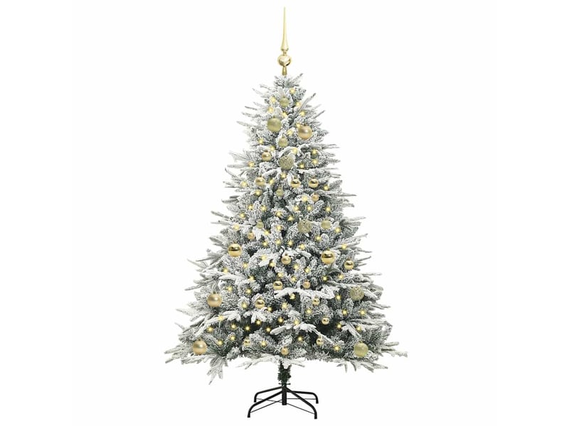  Sapin de noël, arbre de noël artificiel pré-éclairé avec ensemble de boules shl2972  - Conforama C