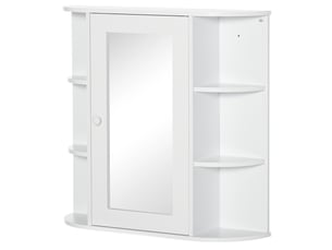 Armoire de toilette murale avec miroir et 8 compartiments homvra
