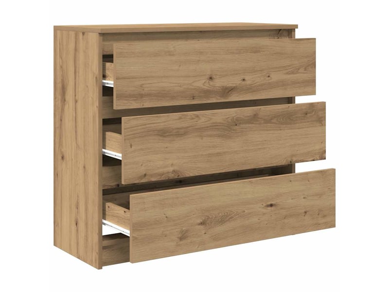  Buffet - bahut - meuble de rangement chêne artisanal 80x35x76 cm bois d'ingénierie  - Conforama E