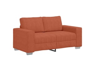 Canapé 2 places, canapé droit fixe rouge orangé 160x77x82 cm en tissu velours côtelé