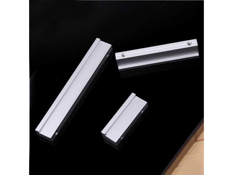  Paire de poignées de barre en aluminium argenté, poignées pour meubles de cuisine et tiroirs  - Conforama B
