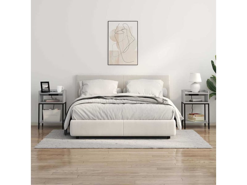 Table de chevet - cabinet de chevet - table de nuit 2 pièces gris sonoma 40 x 40 x 61 cm  - Conforama C