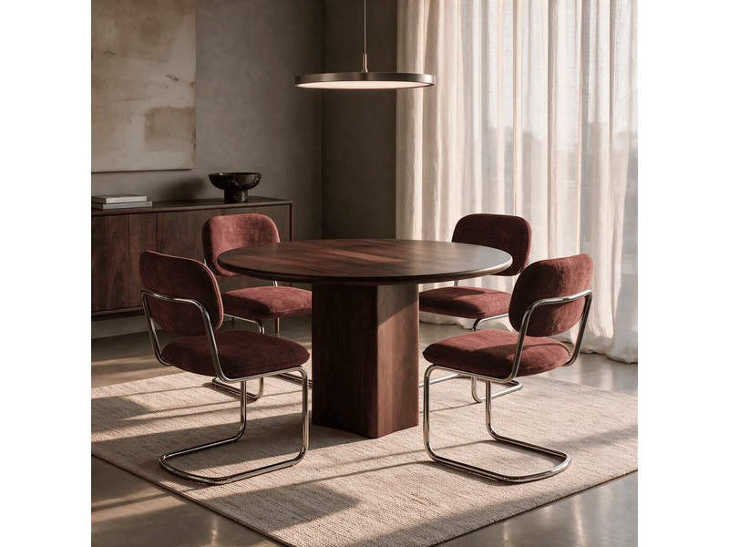 Lot de 2 chaises en velours texturé bordeaux blake SC63VTBX - Conforama C