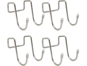 Ces quatre crochets en s à double tête sont fabriqués en acier inoxydable et conviennent à des endroits tels que les salles de bains et les cuisines, gris