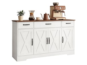 Buffet 4 porte(s) 3 tiroir(s) coloris blanc