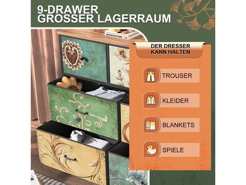  Commode 7 tiroirs en panneau de particules multicolore 100 x 30 x 78 cm T6187P531313 - Conforama D