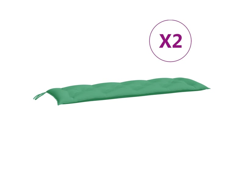  Lot de 2 coussins de banc jardin, coussins d'assise vert 150x50x7 cm tissu oxford cf58747  - Conforama E