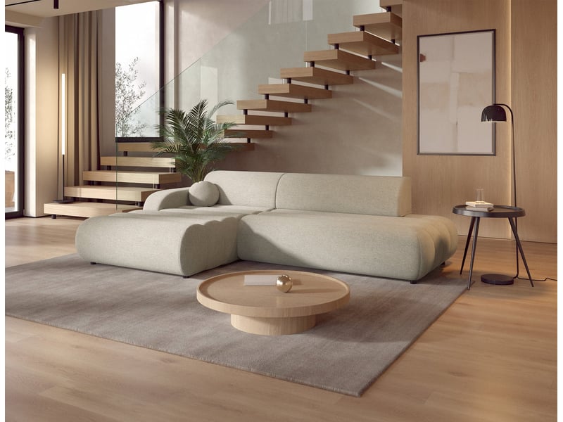  Selsey arione - canapé d'angle convertible - 283 cm - chenille crème Arione - Conforama C