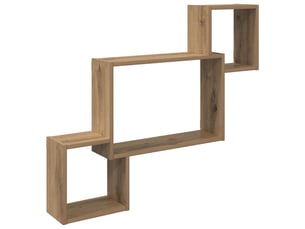 Étagère flottante, étagère suspendue montage mural chêne artisanal 91,5 x 15 x 76 cm cf42484