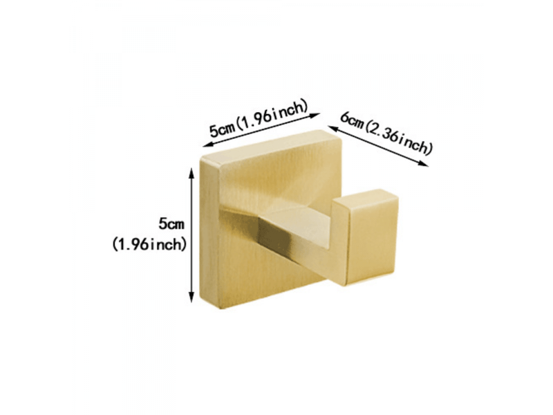  Crochets pour serviettes de bain, pour peignoirs carrés, acier inoxydable, doré, lot de 2, jaune FC-ZLS-02092ZLS - Conforama E