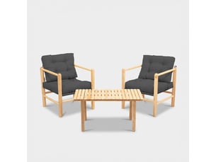 Ensemble salon de jardin en bois avec table basse elvar - anthracite