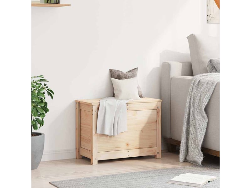  Boîte de rangement, coffre de rangement 60x32x45,5 cm bois massif de pin  - Conforama C