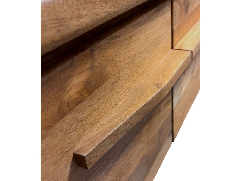  Meuble tv à 3 portes en bois de manguer masif naturel  - Conforama D