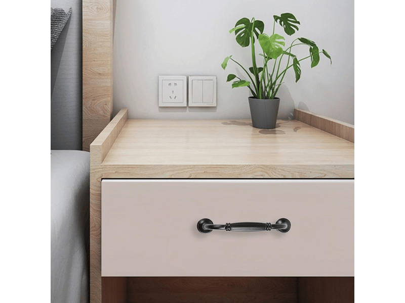 Lot de 10 poignées de porte d'armoire en alliage d'aluminium avec vis pour cuisine, chambre à coucher et meubles (noir, 128 mm) - Conforama D