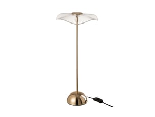 Lampe à poser fleur 23,5x23,5x50 cm en plastique et métal doré