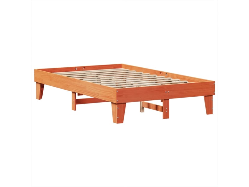  Lit double- lit adulte -  cadre de lit sans matelas  marron 135x190cm bois pin massif  - Conforama B