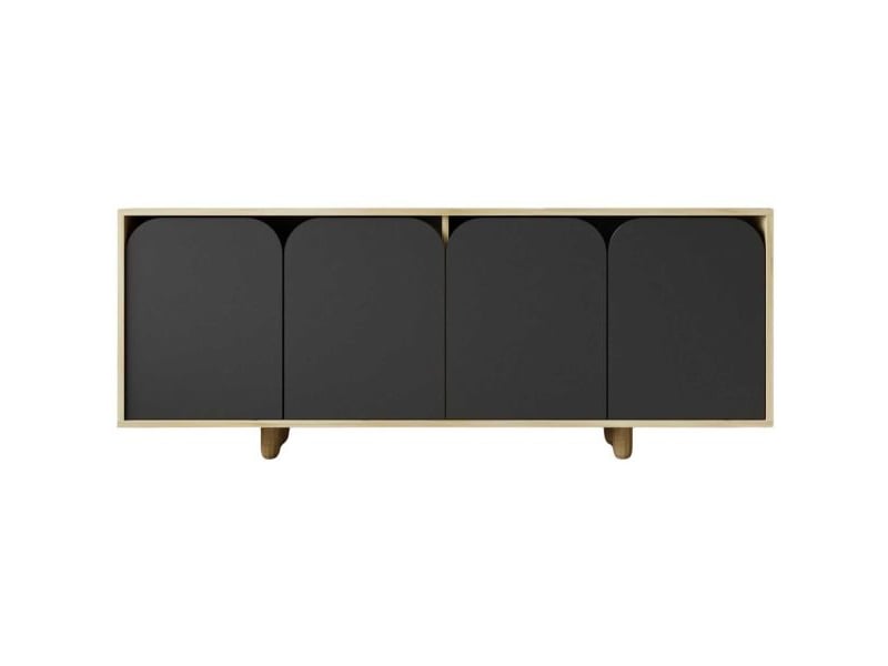  Buffet 4 portes en aggloméré lazio bohem anthracite  - Conforama A
