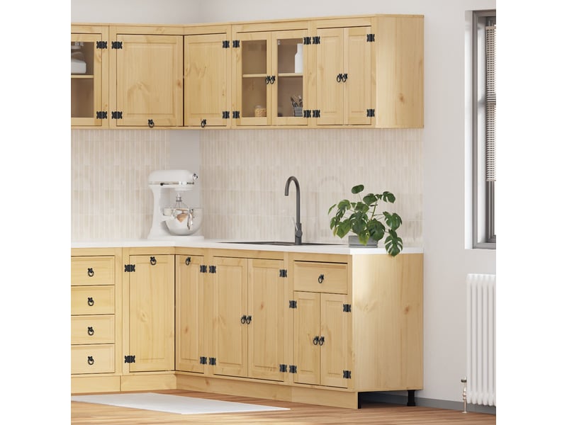 Vidaxl armoire avec étagère avec stockage 4 pcs miel pin massif  - Conforama B