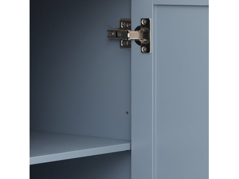  Îlot de cuisine 125,5-187,5x71x93 cm bleu en mdf, extensible avec roulettes et led pour cuisine  - Conforama E