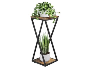 Etagere plante d angle 2 niveaux 26 x 26 x 63 cm brun