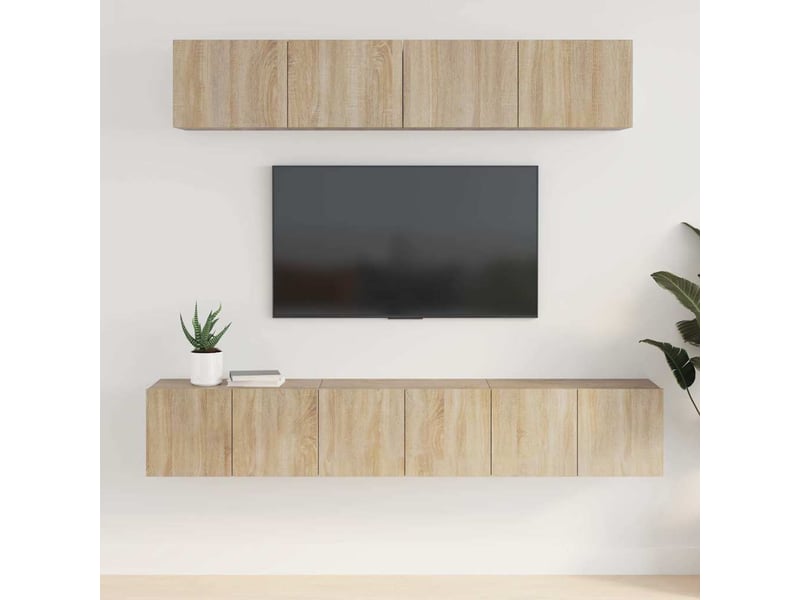  Ensemble de meubles tv 5 pcs chêne sonoma bois d'ingénierie shl80285  - Conforama B