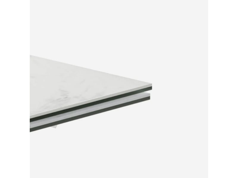  Table extensible en céramique et métal 160240x90 axis - blanc  - Conforama D