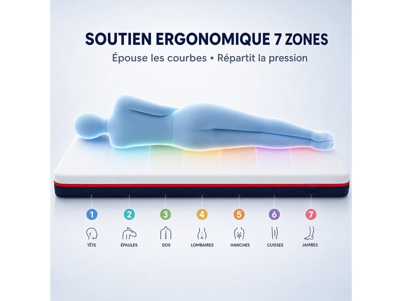  Matelas 75x180 cm inre, épaisseur 10 cm . Mousse à mémoire de forme ,double face ,respirant et confortable ,housse lavable  - Conforama D