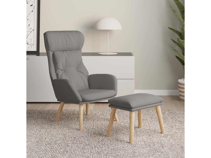 Vidaxl chaise de relaxation avec repose-pied gris clair tissu - Conforama B