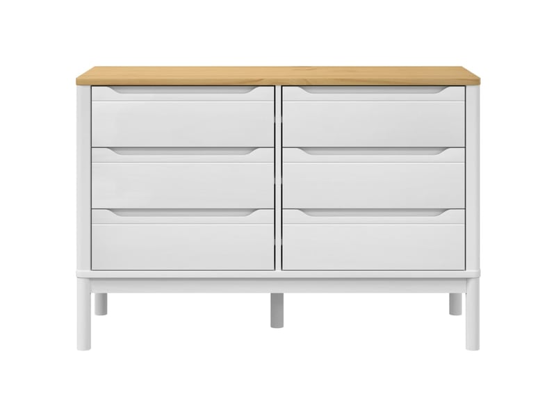  Commode chambre adulte, armoire à tiroirs floro blanc bois de pin massif shl77555  - Conforama E