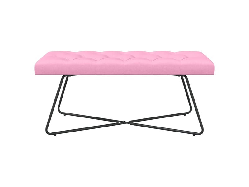  Banc chambre, banc de lit avec capitonnage bouton rose 110x40x46 cm tissu  - Conforama E