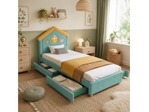 Lit cabane 90x200 cm TCQPZ   coloris vert