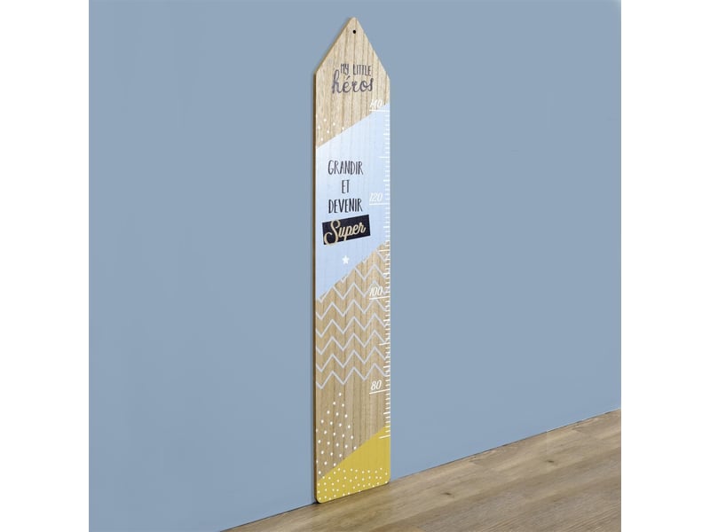  Décoration murale enfant toise garçon 100cm bleu  - Conforama D
