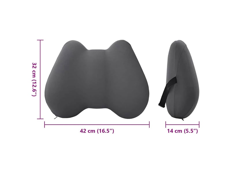  Coussin dorsal, coussin lombaire gris mousse à mémoire de forme 40 x 32 x 14 cm cf56445  - Conforama E