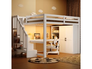 Lit mezzanine 140x200 cm <strong></strong>  <strong>Bliss Lite</strong> coloris blanc