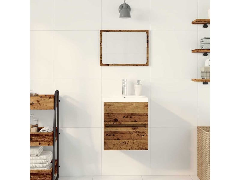 Meuble de lavabo de salle de bain, armoire de bain chêne noir 41 x 39 x 62 cm cf65520 - Conforama D